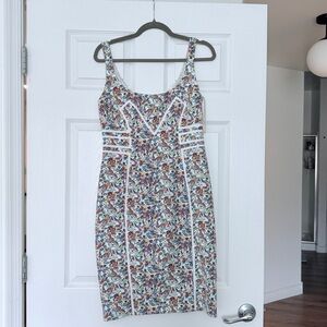 New Versace Multicolor Floral Knee Length Dress